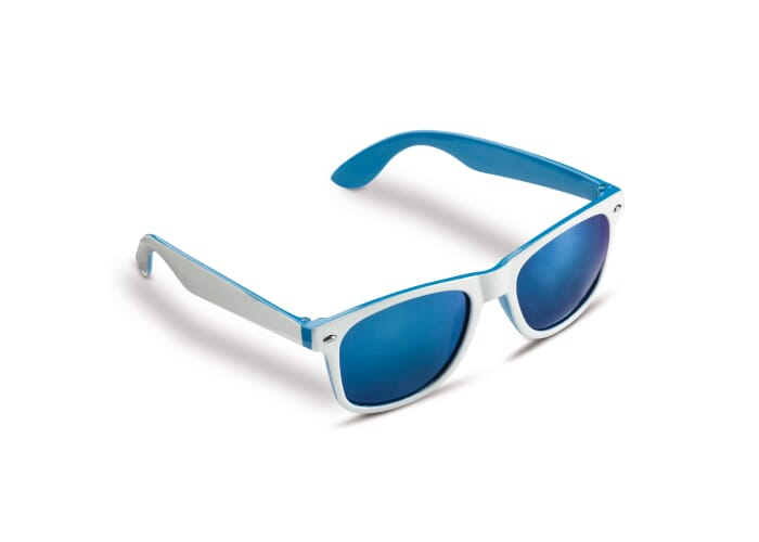 Lunettes de soleil publicitaire bi-couleur Blanc / Bleu
